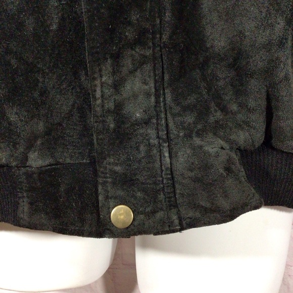 Back Bay Leather Design Black Suede Leather Jacket - Size Large - Picture 4 of 10